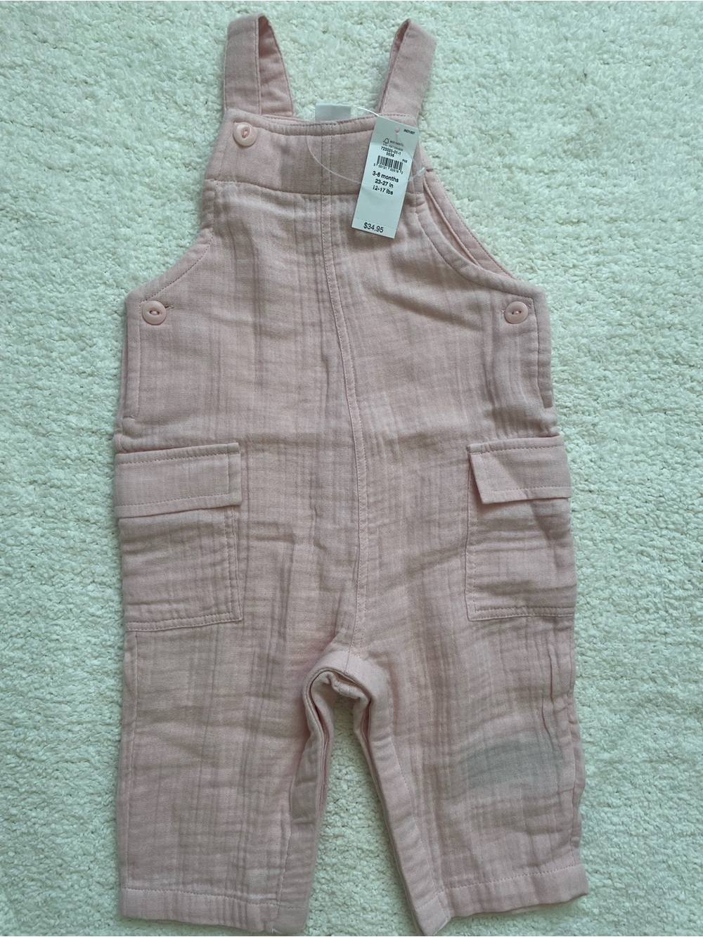 GAP Dusty Pink Cotton Baby Overalls